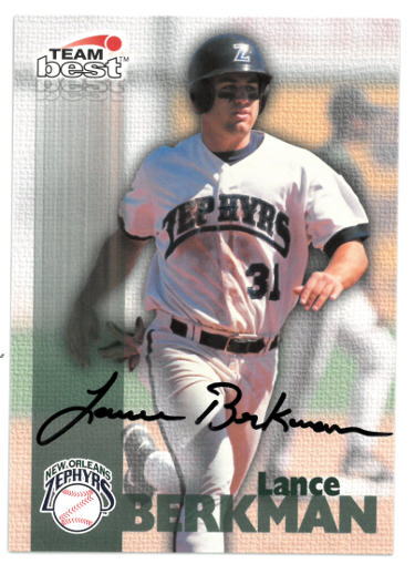 Lance Berkman Autographed 1999 Team Best Authentic Minor League Rookie Card (RC) (New Orleans Zephyrs)-Powers Sports Memorabilia