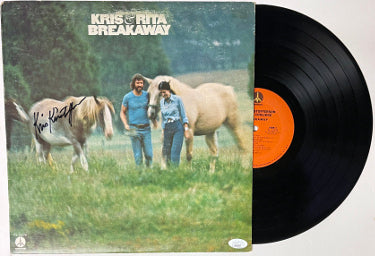 Kris Kristofferson Autographed 1974 Breakaway Album Cover/LP/Vinyl Record- JSA #AC92432 (w/ Rita Coolidge)-Powers Sports Memorabilia
