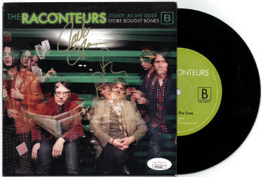 Brendan Benson & Jack Lawrence dual Autographed The Racounteurs 2006 Steady, As She Goes 45 Album Cover/LP/Vinyl Record- JSA #AC92423-Powers Sports Memorabilia