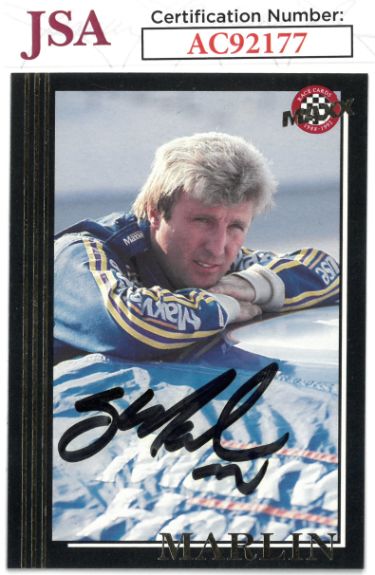 Sterling Marlin Autographed 1992 Maxx Nascar Card #22- JSA #AC92177-Powers Sports Memorabilia