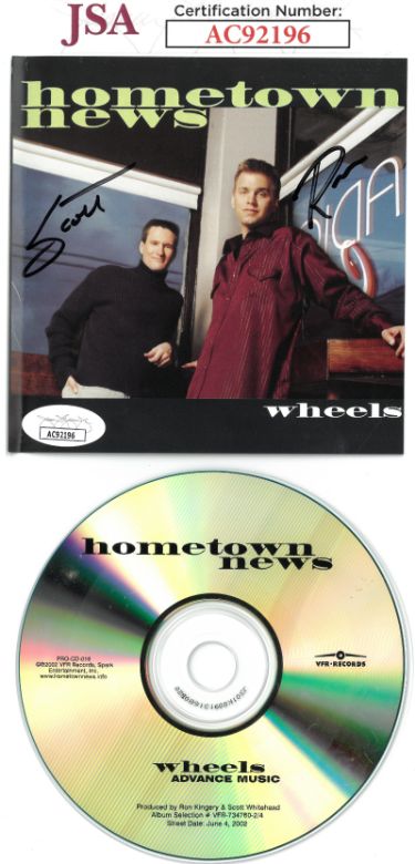 Hometown News dual Autographed Ron Kingery & Scott Whitehead 2002 Wheels Album Cover Booklet w/ CD- JSA #AC92196-Powers Sports Memorabilia