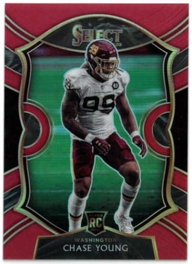Chase Young 2020 Panini Select Concourse Prism Rookie Card (RC) #64- 7/99 (Washington Commanders)-Powers Sports Memorabilia