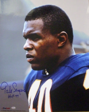 Gale Sayers Autographed Chicago Bears 16x20 Photo HOF77-Powers Sports Memorabilia