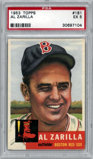 Al Zarilla 1953 Topps Baseball Card #181- PSA Graded 5 EX (Boston Red Sox)-Powers Sports Memorabilia
