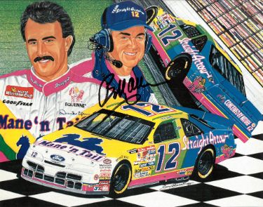 Bobby Allison Autographed NASCAR Team Straight Arrow #12 8x10 Photo - COA-Powers Sports Memorabilia