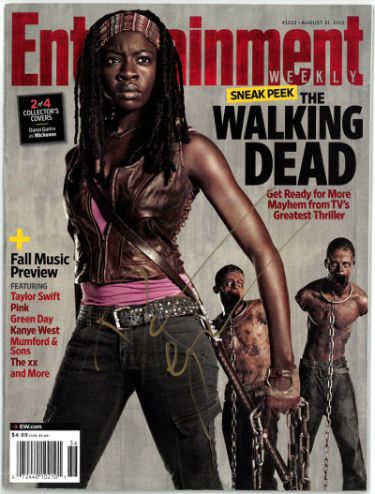 Danai Gurira Autographed 2012 Entertainment Weekly The Walking Dead Michonne Full Magazine- COA (No Label)-Powers Sports Memorabilia