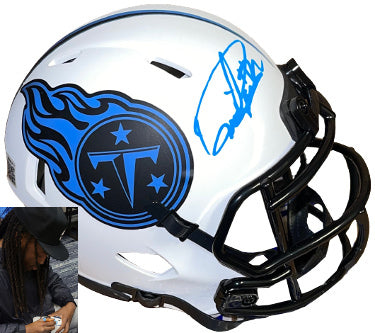Derrick Henry Autographed Tennessee Titans Lunar Eclipse Speed Mini Helmet #22- Beckett Witnessed-Powers Sports Memorabilia