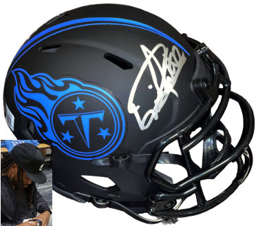 Derrick Henry Autographed Tennessee Titans Eclipse Speed Mini Helmet #22- Beckett Witnessed-Powers Sports Memorabilia