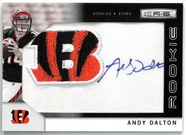 Andy Dalton Autographed 2011 Panini Rookie & Stars Auto/Patch Rookie Card #268- 137/299 (Cincinnati Bengals)-Powers Sports Memorabilia