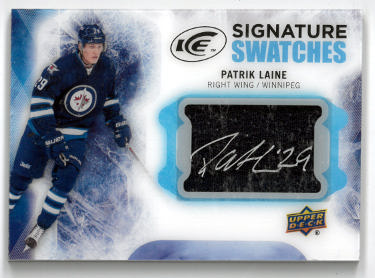 Patrik Laine Autographed 2016-17 Upper Deck Ice Hockey Signature Swatches NHL Rookie Card #SS-PL- imperfect (Winnipeg Jets)-Powers Sports Memorabilia