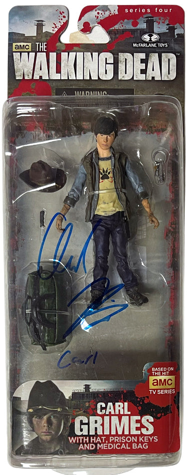 Chandler Riggs Autographed Carl Grimes The Walking Dead 5 inch McFarlane Toys Figure- COA-Powers Sports Memorabilia