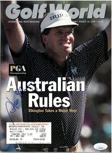 Steve Elkington Autographed Golf World Full Magazine August 18, 1995- JSA #EE63305-Powers Sports Memorabilia