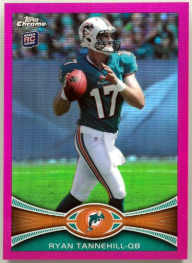 Ryan Tannehill 2012 Topps Chrome Pink Refractor Rookie Card (RC) #109- 006/399 (Miami Dolphins)-Powers Sports Memorabilia