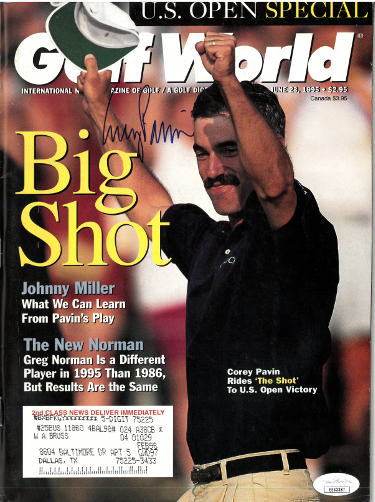 Corey Pavin Autographed Golf World Full Magazine 6/23/1995- JSA #EE63387 (US Open Victory)-Powers Sports Memorabilia