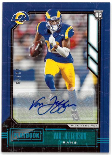 Van Jefferson Autographed 2020 Panini Playbook Auto Rookie Card (RC) #127- 10/49 (Los Angeles Rams)-Powers Sports Memorabilia