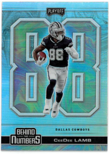 CeeDee Lamb 2020 Panini Playoff Prizm Behind the Numbers Rookie Card (RC) #BTN-28 (Dallas Cowboys)-Powers Sports Memorabilia