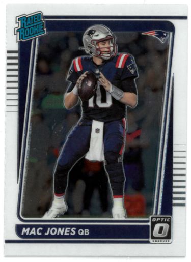 Mac Jones 2021 Donruss Optic Rated Rookie Card (RC) #206 (New England Patriots)-Powers Sports Memorabilia