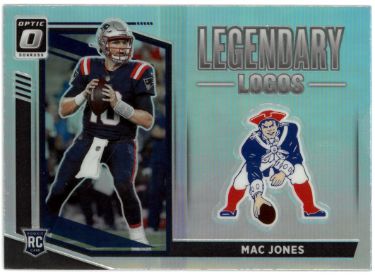 Mac Jones 2021 Donruss Optic Legendary Logos Rookie Card (RC) #LL-14 (New England Patriots)-Powers Sports Memorabilia