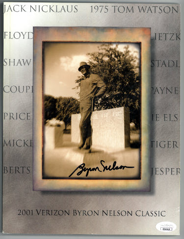 Byron Nelson Autographed 2001 Verizon Byron Nelson Golf Classic Program- JSA #EE63418-Powers Sports Memorabilia