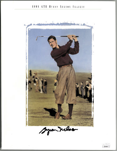 Byron Nelson Autographed 1998 GTE Byron Nelson Golf Classic Program- JSA #EE63417