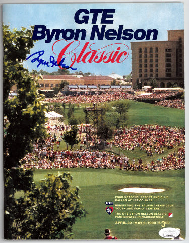 Byron Nelson Autographed 1990 Byron Nelson Golf Classic Program- JSA #EE63405-Powers Sports Memorabilia