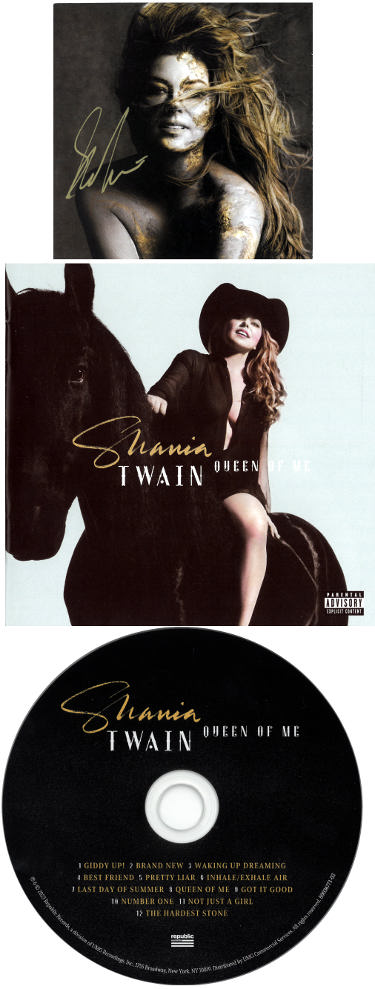 Shania Twain Autographed 2023 Queen of Me Art Card with Album Cover Booklet & CD?Çô COA (Country/Pop)-Powers Sports Memorabilia