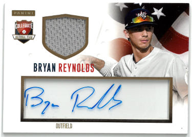 Bryan Reynolds Autographed 2014 Panini USA Baseball Rookie Auto/Relic Card #16- 95/99-Powers Sports Memorabilia