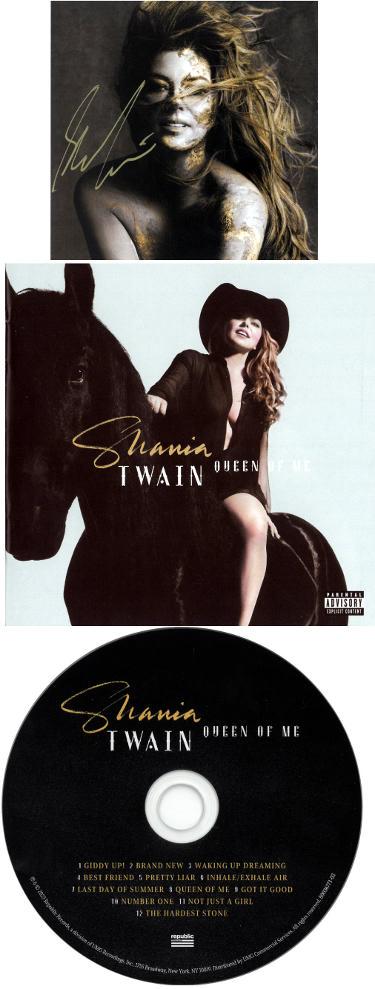Shania Twain Autographed 2023 Queen of Me Art Card with Album Cover Booklet & CD?Çô COA (Country/Pop) - CTBL_035401-Powers Sports Memorabilia