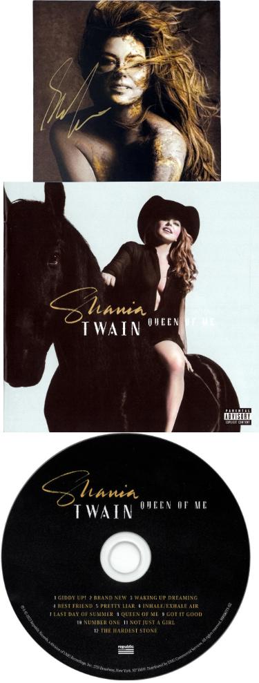 Shania Twain 2023 Queen of Me Art Card with Album Cover Booklet & CD– COA (Country/Pop) - Autographed-Powers Sports Memorabilia