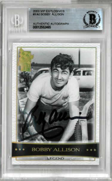 Bobby Allison Autographed NASCAR 2003 VIP Explosives On Card Auto #X40- Beckett BAS #00012552465-Powers Sports Memorabilia