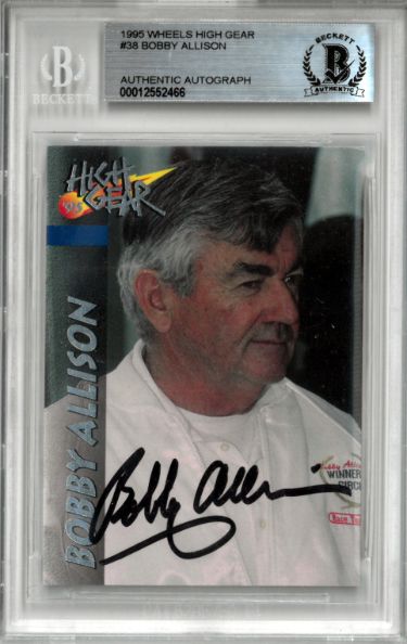 Bobby Allison Autographed NASCAR 1995 Wheels High Gear On Card Auto #38- Beckett BAS #00012552466-Powers Sports Memorabilia