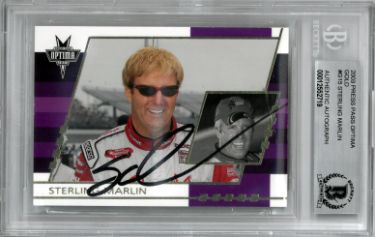 Sterling Marlin Autographed NASCAR 2003 Press Pass Optima Gold On Card Auto #G15- Beckett BAS #00012552719-Powers Sports Memorabilia