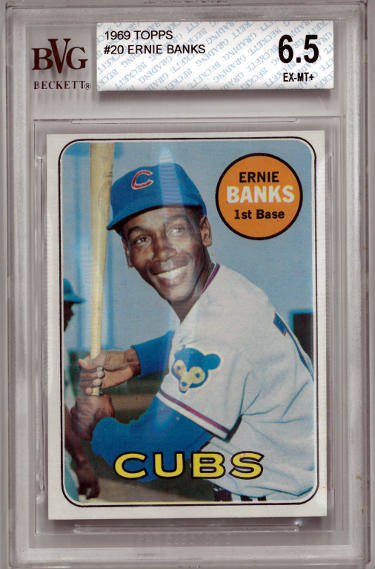 Ernie Banks 1969 Topps Baseball Card #20- BVG Graded 6.5 EX-MT+ (Sub Grades/HOF/Chicago Cubs)-Powers Sports Memorabilia