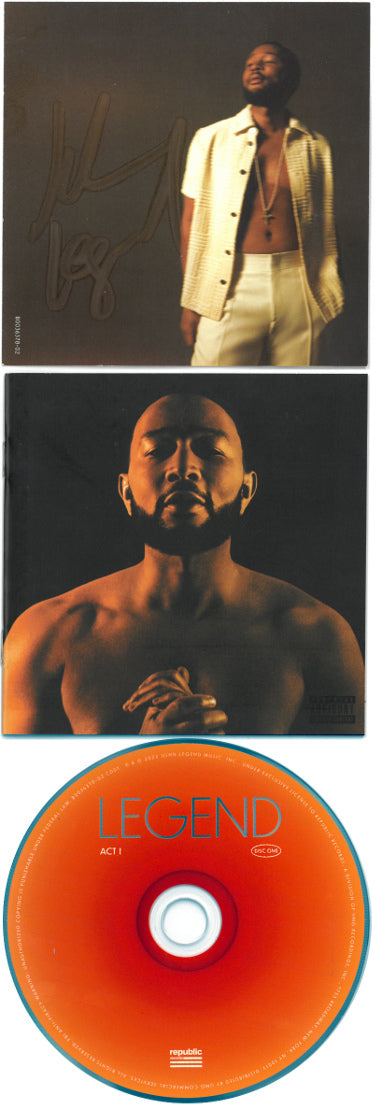John Legend Autographed 2022 LEGEND Act 1 & 2 Art Card w/ Album Cover Booklet & 2-CD?Çô COA-Powers Sports Memorabilia
