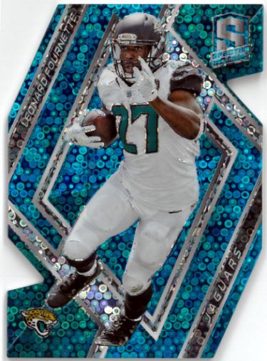Leonard Fournette 2018 Panini Spectra Neon Blue Prizm Die-Cut Card #61- 04/39 (Jacksonville Jaguars)-Powers Sports Memorabilia