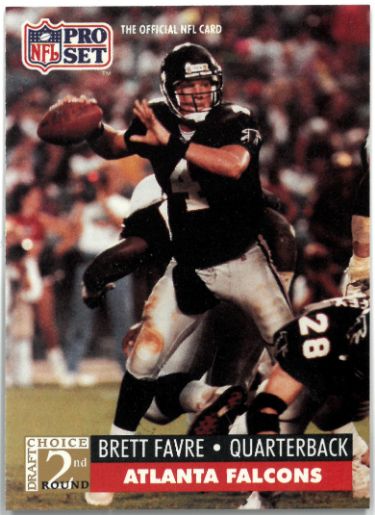 Brett Favre 1991 Pro Set Rookie Card (RC) #762 (Atlanta Falcons/Packers)-Powers Sports Memorabilia