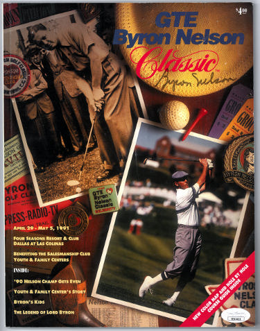 Byron Nelson Autographed 1991 GTE Byron Nelson Golf Classic Program- JSA #EE63416-Powers Sports Memorabilia
