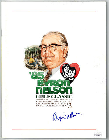 Byron Nelson Autographed 1985 Byron Nelson Golf Classic Program- JSA #EE63399-Powers Sports Memorabilia