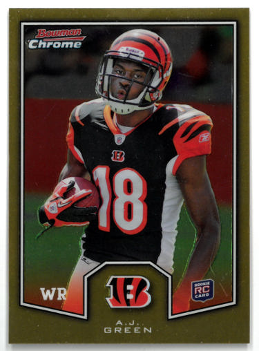AJ (A.J.) Green 2011 Bowman Chrome Gold Rookie Card (RC) #BCR-8 (Georgia/Bengals)-Powers Sports Memorabilia