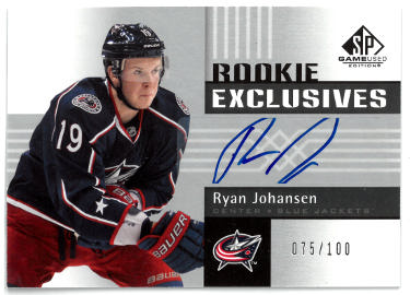 Ryan Johansen Autographed 2011-12 SP Game Used NHL Rookie Exclusives Card (RC) #RE-RJ-075/100 (Columbus Blue Jackets)-Powers Sports Memorabilia