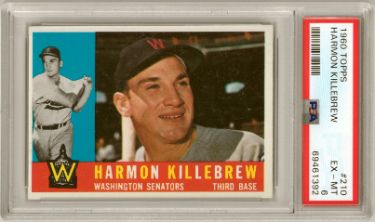 Harmon Killebrew 1960 Topps Baseball Card #210- PSA Graded 6 EX-MT (Washington Senators)-Powers Sports Memorabilia