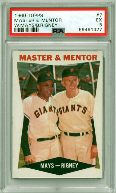 1960 Topps Master & Mentor Baseball Card #7- PSA Graded 5 EX (Willie Mays/Bill Rigney/San Francisco Giants)-Powers Sports Memorabilia