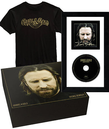 Dierks Bentley Autographed 2023 “Gravel And Gold” 4x4 Art Card/Album Cover Booklet/CD/T-Shirt/Box with 6.5x12 Custom Framing- COA-Powers Sports Memorabilia