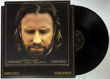 Dierks Bentley Autographed 2023 ?ǣGravel And Gold?ǥ 11x11 Art Card/Album Cover/LP/Vinyl Record- COA-Powers Sports Memorabilia