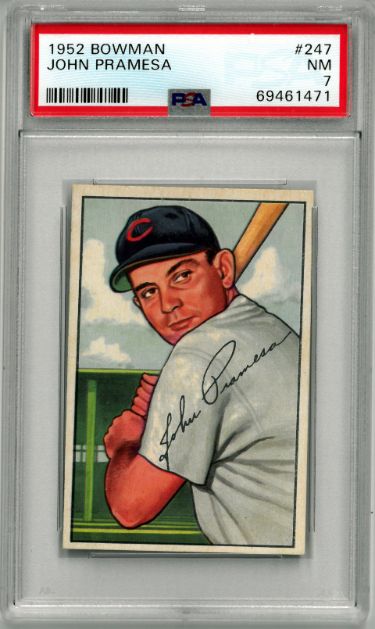 John Pramesa 1952 Bowman Baseball Card #247- PSA Graded 7 NM (Chicago Cubs)-Powers Sports Memorabilia