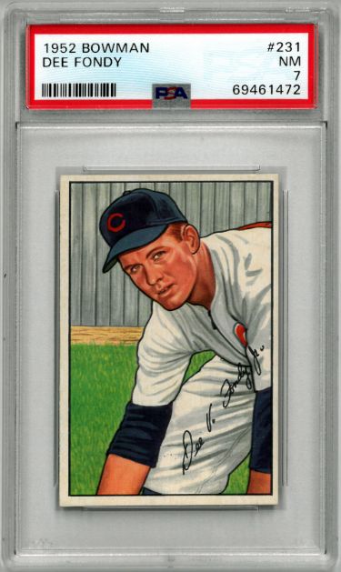 Dee Fondy 1952 Bowman Baseball Card #231- PSA Graded 7 NM (Chicago Cubs)-Powers Sports Memorabilia