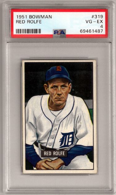 Red Rolfe 1951 Bowman Baseball Card #319- PSA Graded 4 VG-EX (Detroit Tigers)-Powers Sports Memorabilia