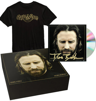 Dierks Bentley Autographed 2023 ?ǣGravel And Gold?ǥ 4x4 Art Card/Album Cover Booklet/CD/Case/T-Shirt/Box- COA - CTBL_035743-Powers Sports Memorabilia