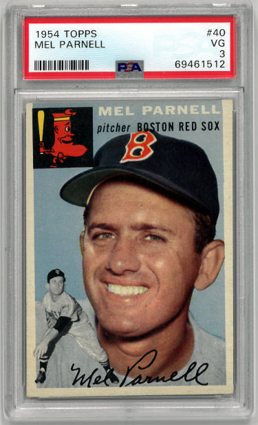 Mel Parnell 1954 Topps Baseball Card #40- PSA Graded 3 VG (Boston Red Sox)-Powers Sports Memorabilia