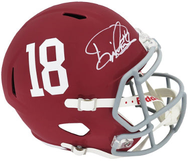 Derrick Henry Autographed Alabama Crimson Tide Riddell #18 FS Speed Rep Helmet #2- Beckett Witnessed (Heisman)-Powers Sports Memorabilia
